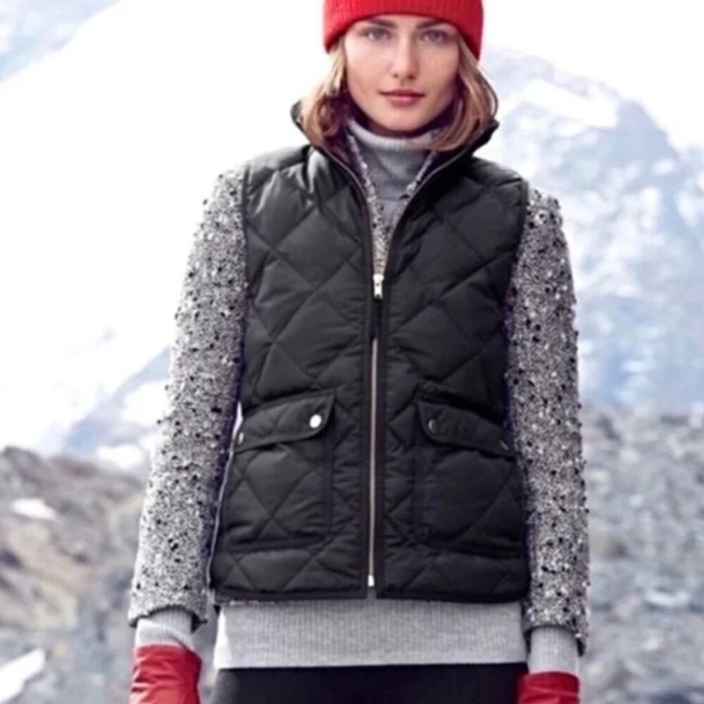 J. Crew | Excursion Quilted‎ Vest | Down Filled | Black